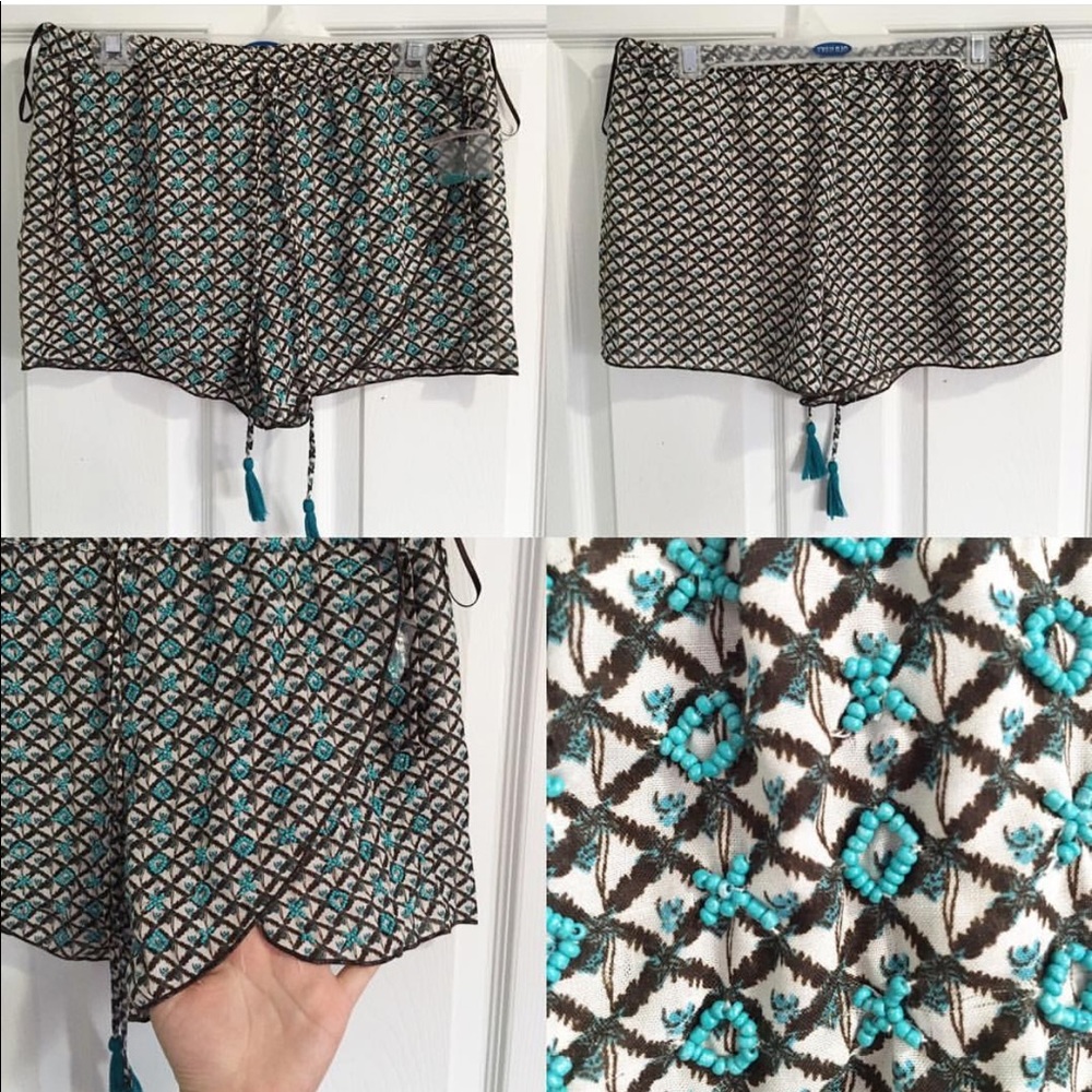 ZARA Boho Beaded Shorts